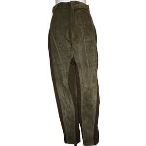 Genuine Suede Leggings Pants Olive Green Size M 28 Inch Waist